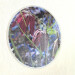 fritillary blue 30cm round glass worktop saver side angle view product image