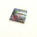 fritillary blue square glass coaster diagonal surface view product image