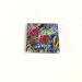 fritillary blue square glass coaster slight angle view product image