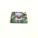 iris lilac and red square glass coaster angle view product image