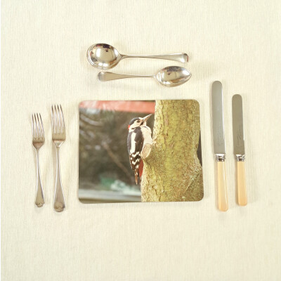 great spotted woodpecker rectangle placemat product image