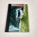 great spotted woodpecker pocket journal, hardback a5 lined notebook front cover slight angle view