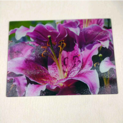 pink lily large glass worktop saver